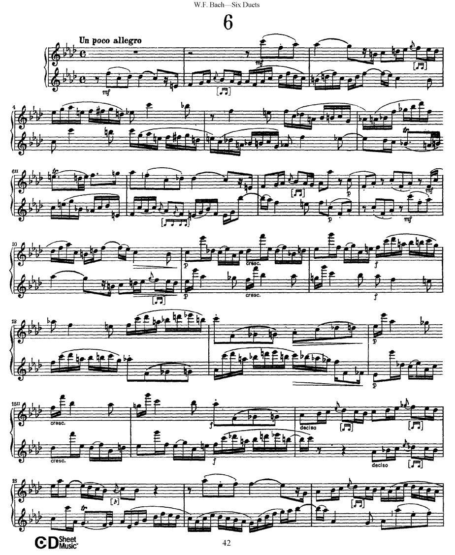 Six Duets（6首二重奏）（6）萨克斯曲谱（图1）