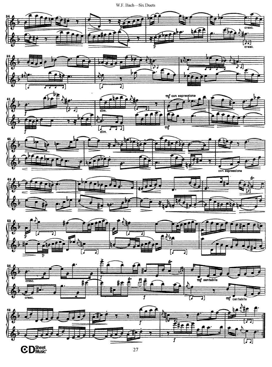 Six Duets（6首二重奏）（4）萨克斯曲谱（图5）