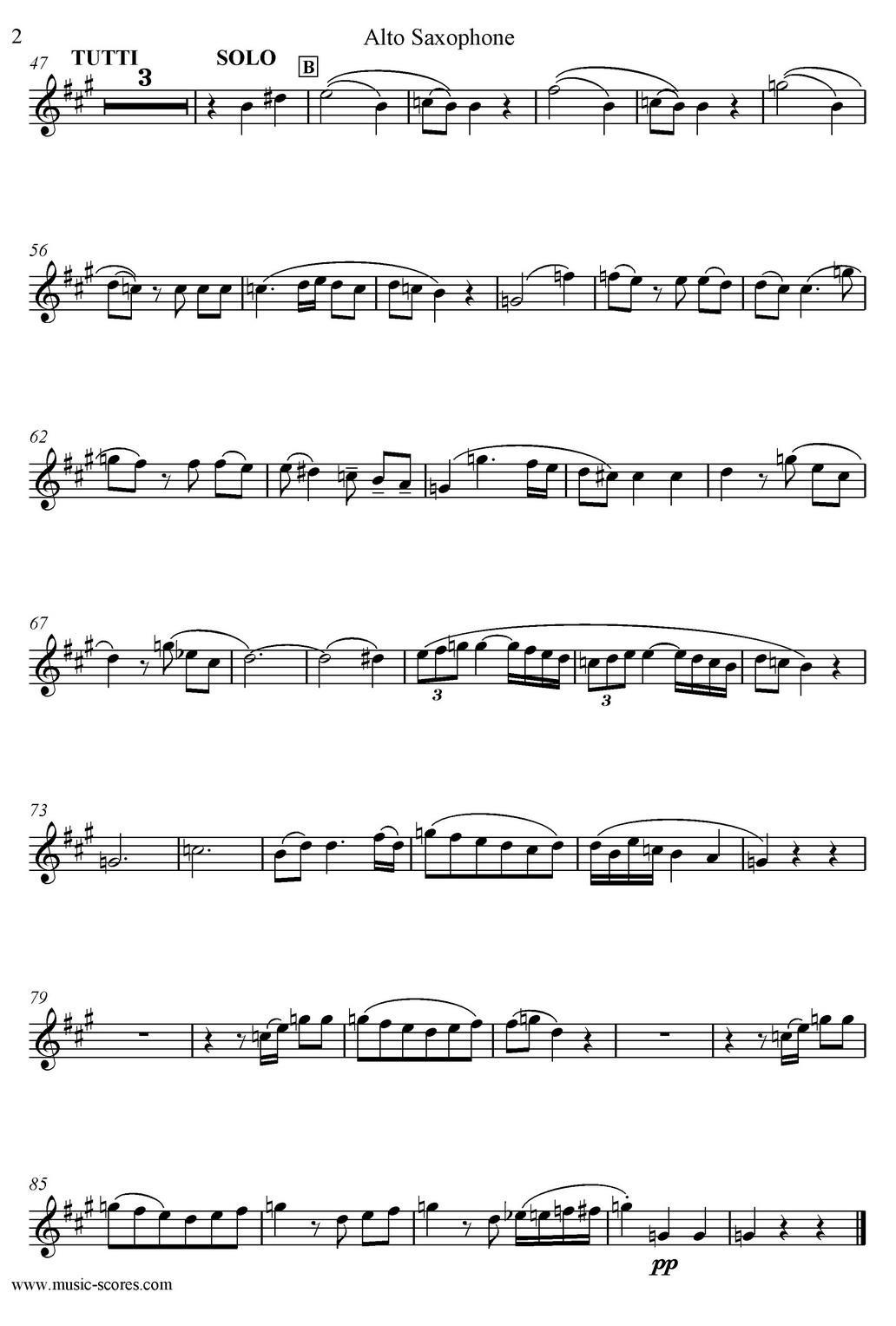 Mozart：Concerto KV495 No.4-2st（高音萨克斯）萨克斯曲谱（图2）