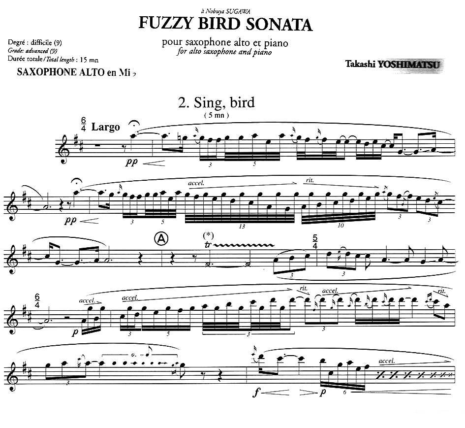 Fuzzy Bird Sonata（绒毛鸟奏鸣曲）（2、Sing Bird）萨克斯曲谱（图1）