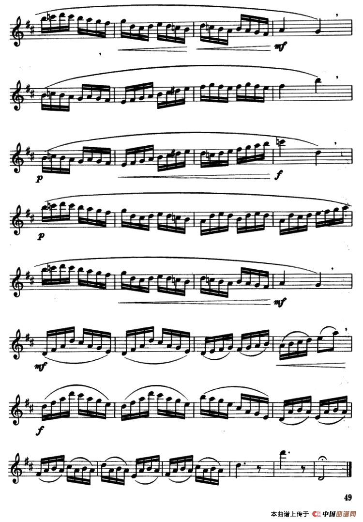 D大调、d小调及3首练习曲萨克斯曲谱（图5）
