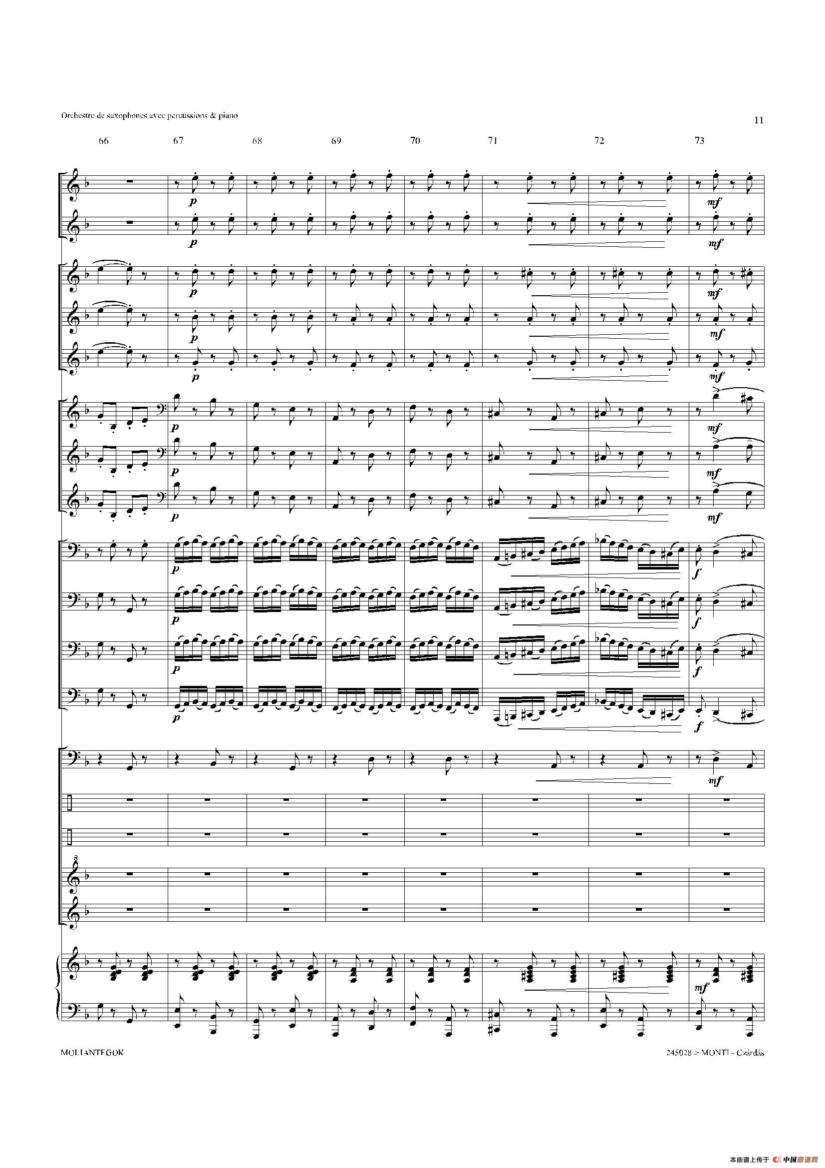 Czardas 查尔达斯（15重奏总谱）萨克斯曲谱（图10）