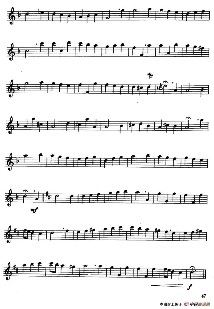 D大调、d小调及3首练习曲萨克斯曲谱（图3）