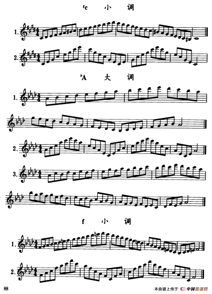 E大调、#c小调、bA大调、f小调、半音阶及3首练习曲萨克斯曲谱（图2）