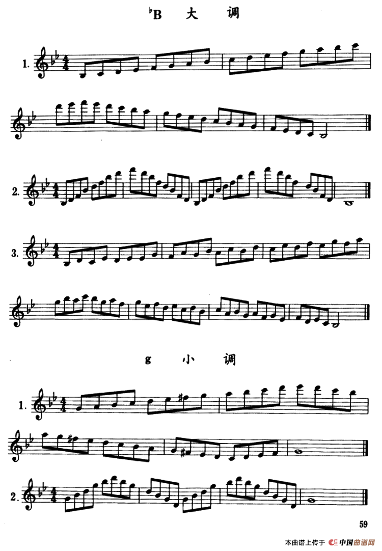 降B大调、g小调及3首练习曲萨克斯曲谱（图1）