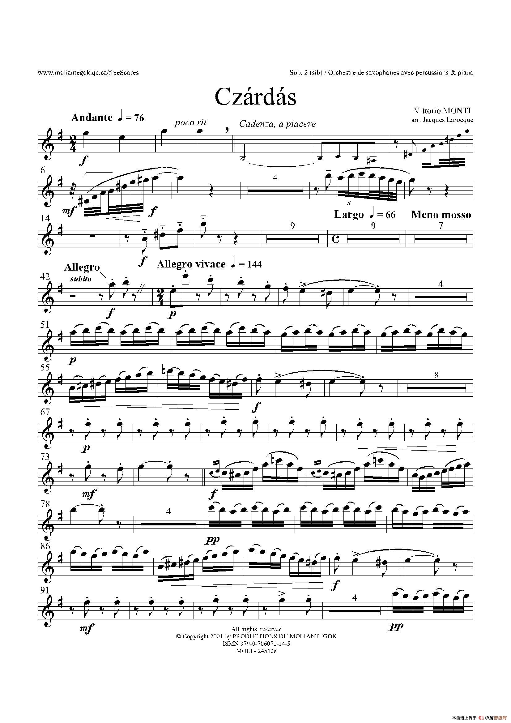 Czardas 查尔达斯（15重奏）（2支高音萨克斯）萨克斯曲谱（图4）