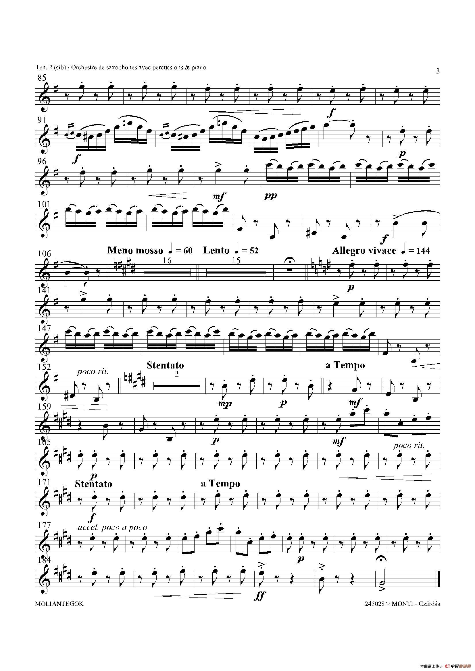 Czardas 查尔达斯（15重奏）（3支次中音萨克斯）萨克斯曲谱（图4）