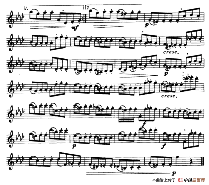 E大调、#c小调、bA大调、f小调、半音阶及3首练习曲萨克斯曲谱（图7）