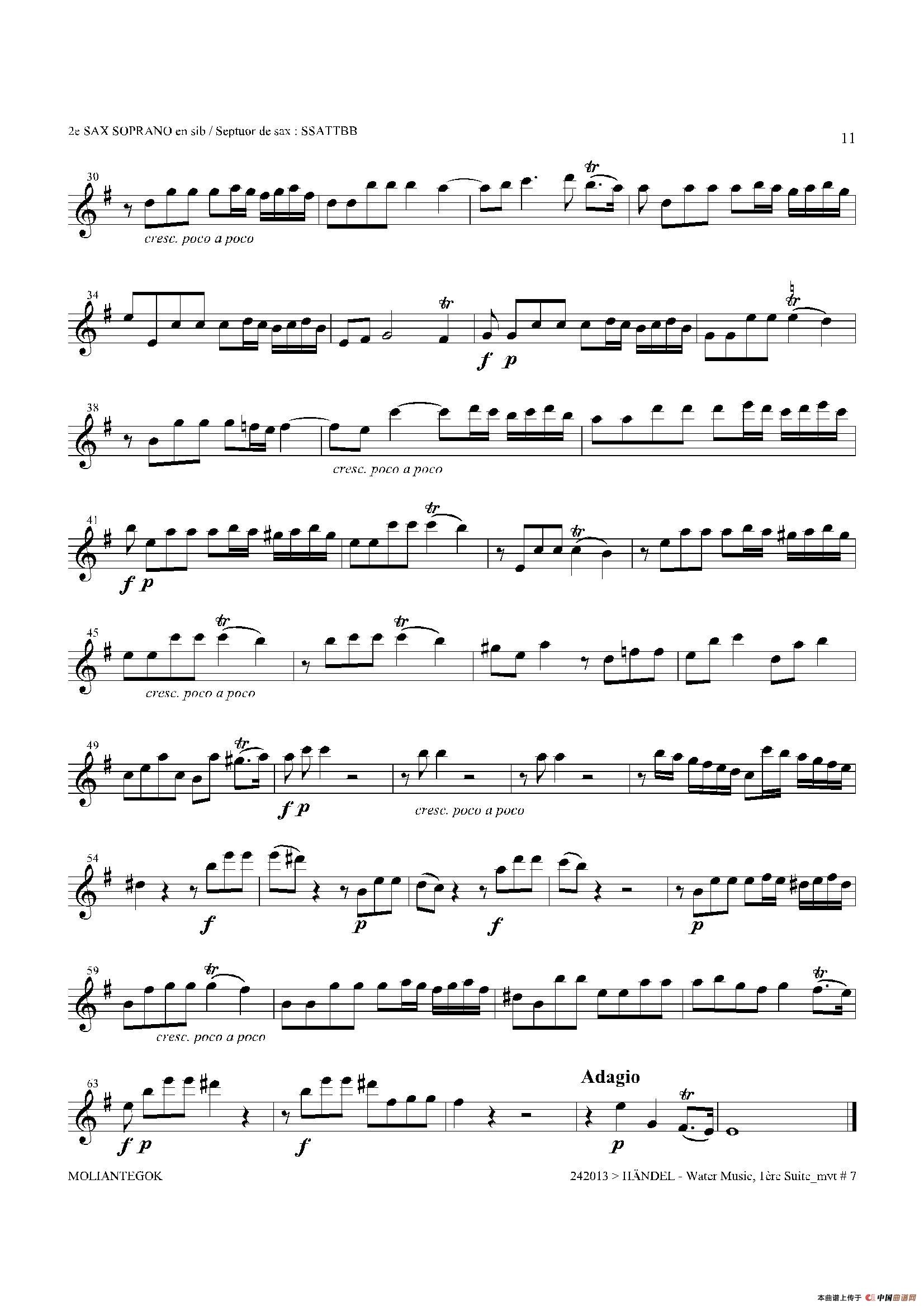 Water Music（HWV.348 No.1）（第二高音萨克斯）萨克斯曲谱（图10）