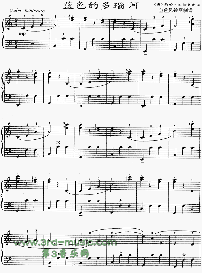蓝色的多瑙河[手风琴谱]手风琴曲谱（图1）