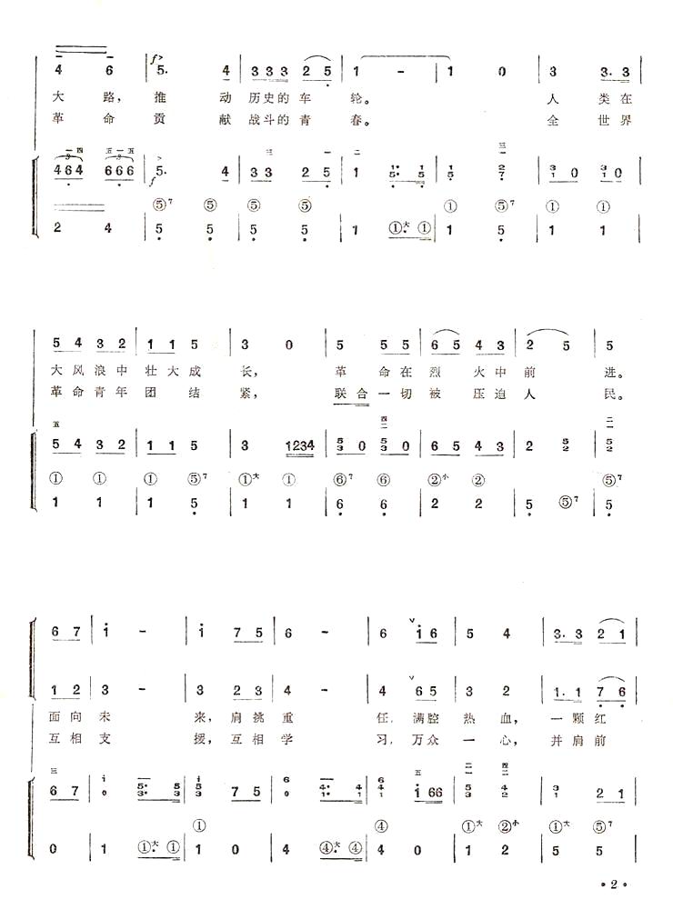 革命青年进行曲（手风琴简谱系列83）手风琴曲谱（图2）