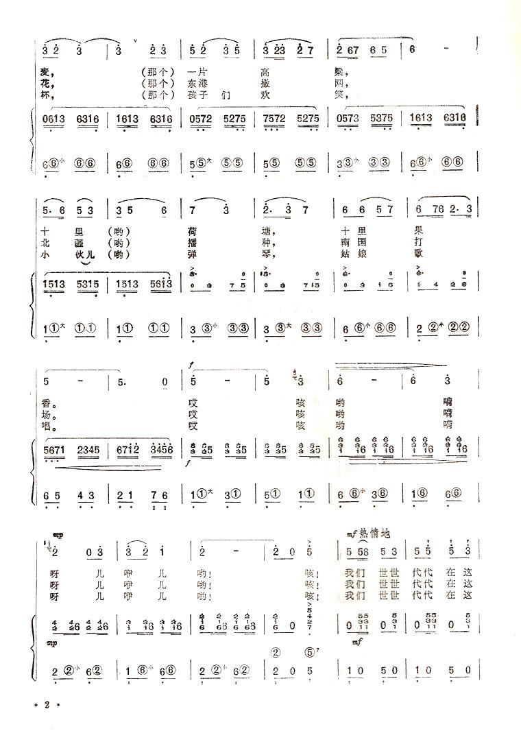 在希望的田野上（手风琴简谱系列86）手风琴曲谱（图2）