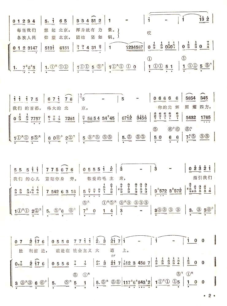 伟大的北京（手风琴简谱系列77）手风琴曲谱（图2）