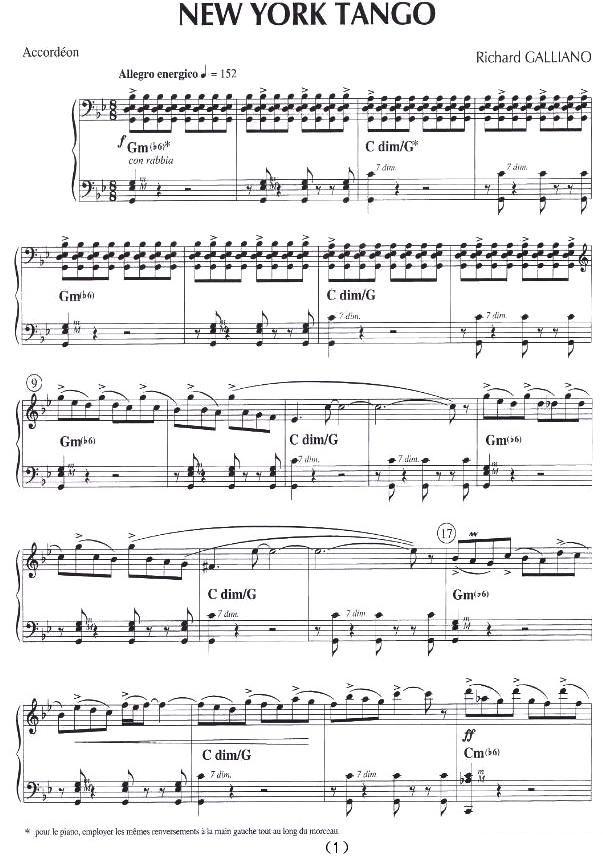 纽约探戈手风琴曲谱（图1）