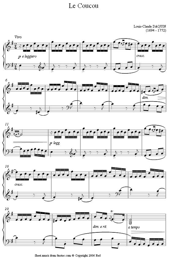 LE COUCOU（布谷鸟）手风琴曲谱（图1）