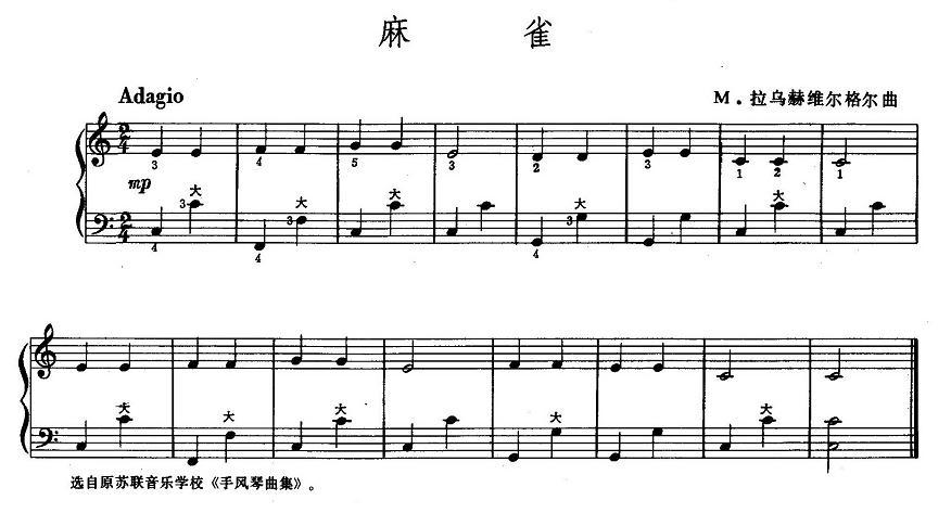 麻雀手风琴曲谱（图1）