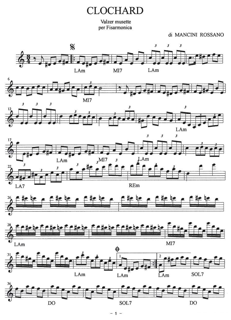 CLOCHARD手风琴曲谱（图1）
