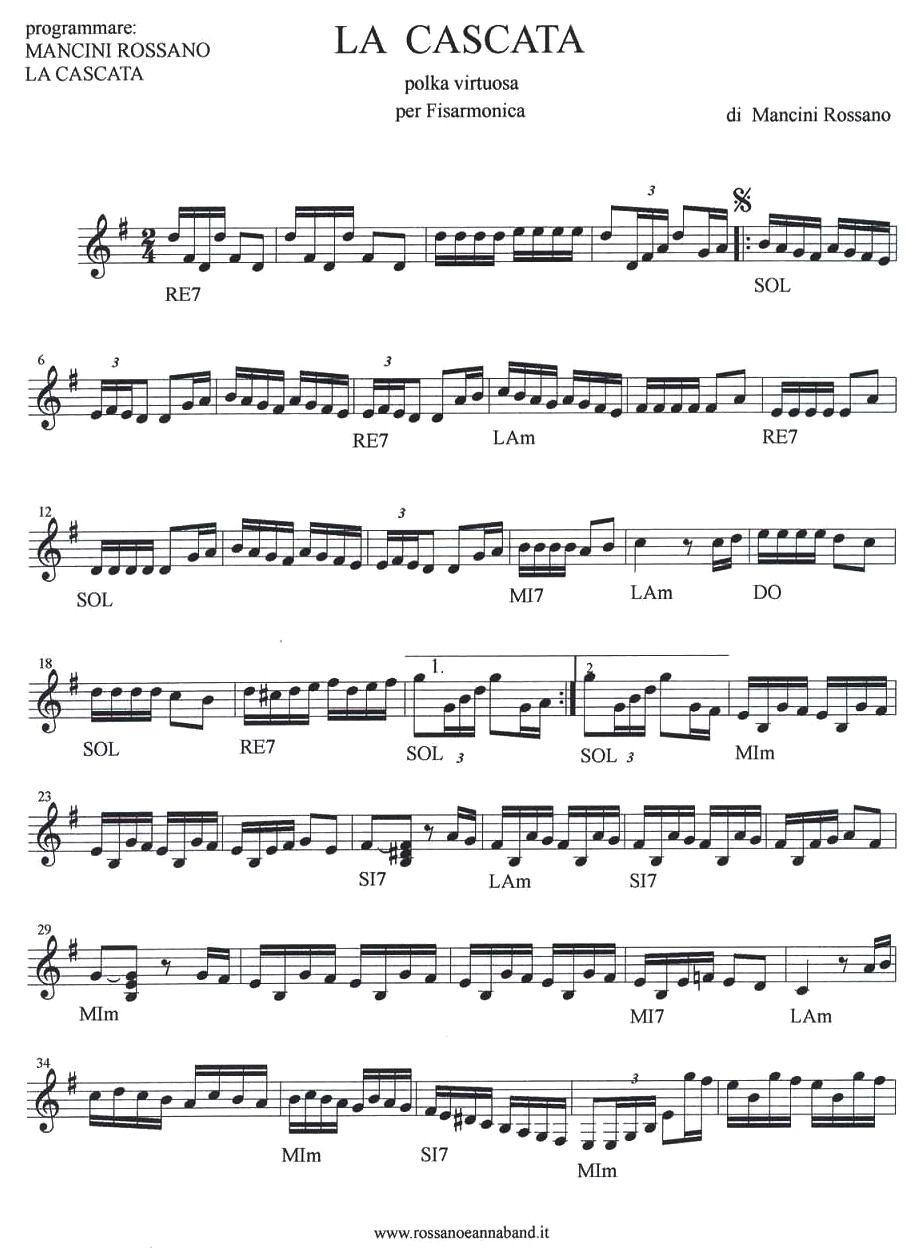 La Cascata手风琴曲谱（图1）