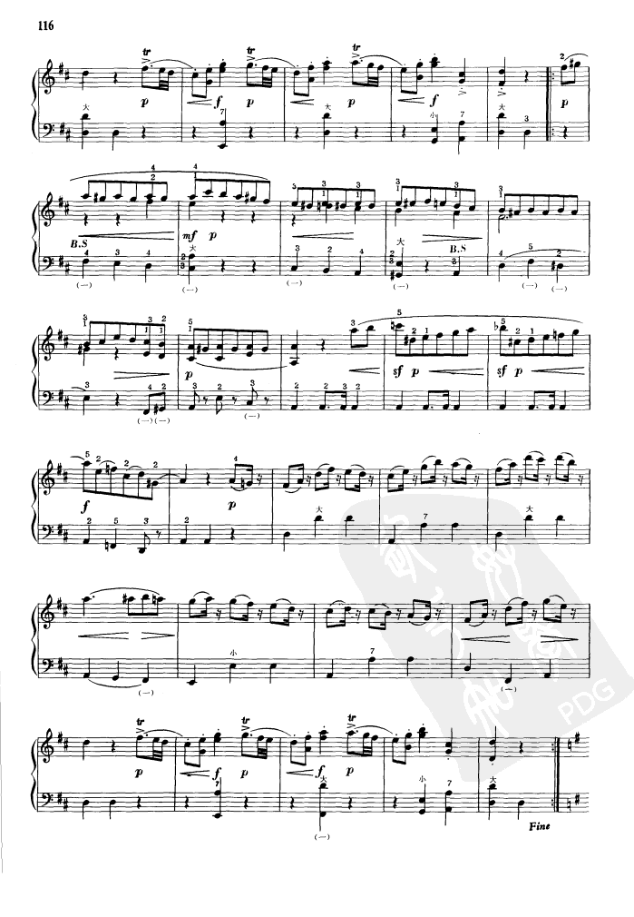 小步舞曲手风琴曲谱（图2）