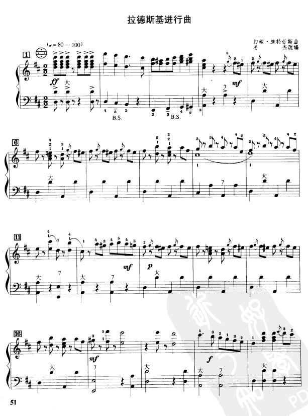 拉德斯基进行曲手风琴曲谱（图1）