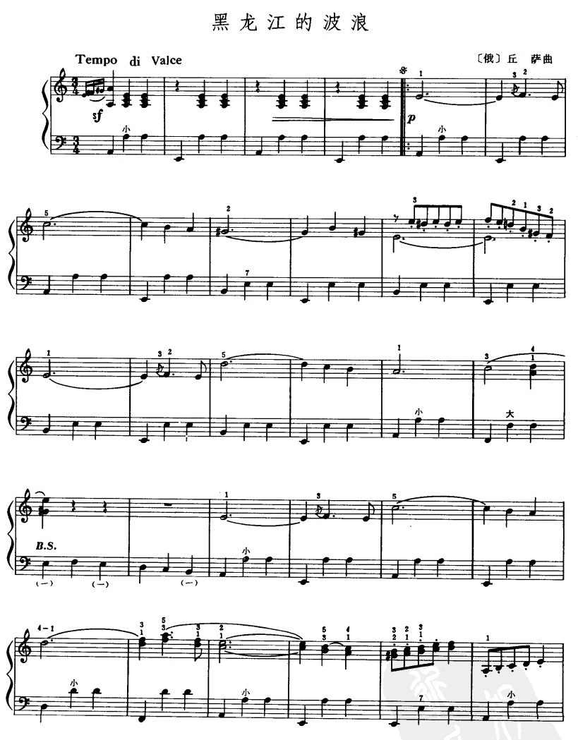 黑龙江的波浪手风琴曲谱（图1）
