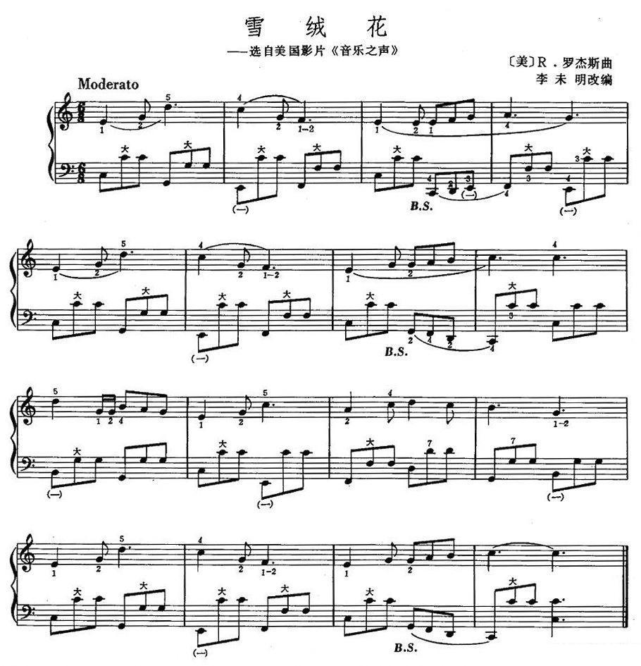 雪绒花手风琴曲谱（图1）