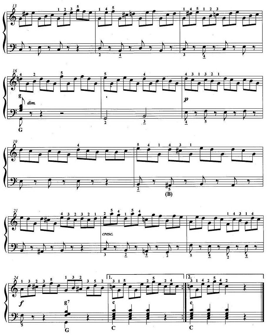 手风琴考级第三级：2、练习曲手风琴曲谱（图2）