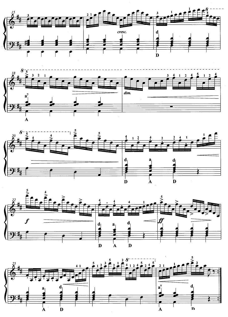 手风琴考级第五级：2、练习曲手风琴曲谱（图2）