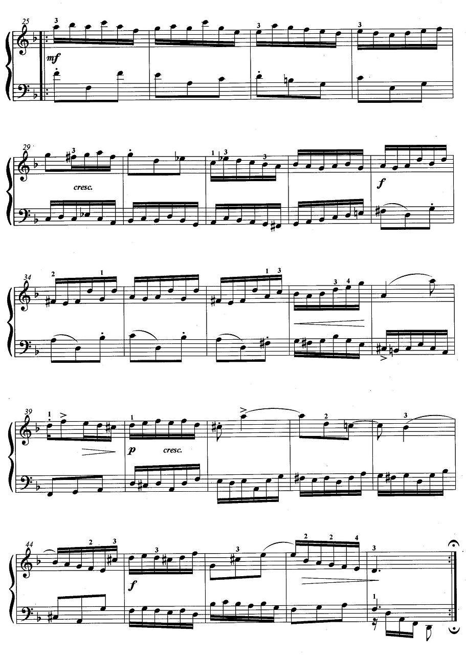 手风琴考级第五级：3、左手与复调练习手风琴曲谱（图2）