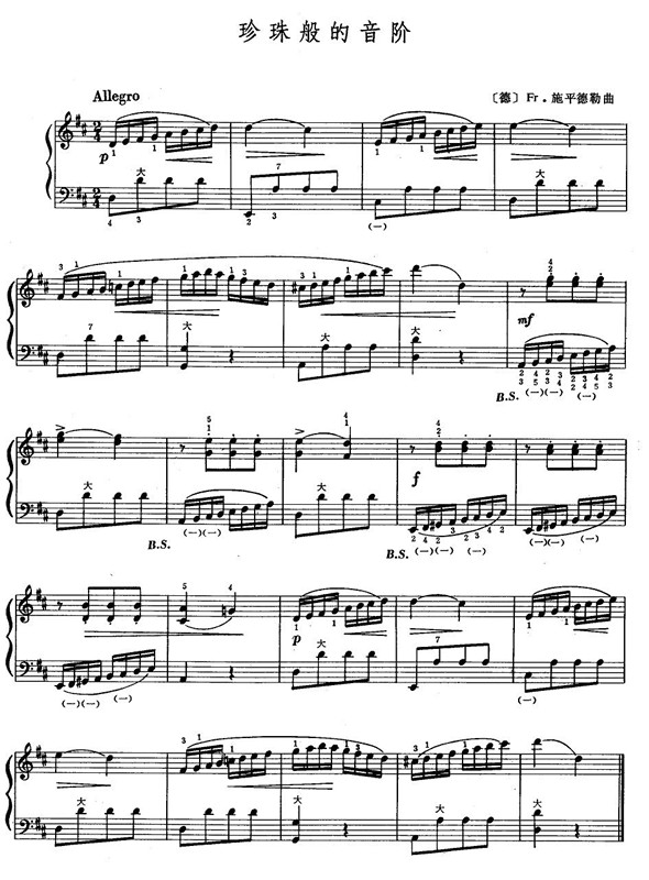珍珠般的音阶手风琴曲谱（图1）