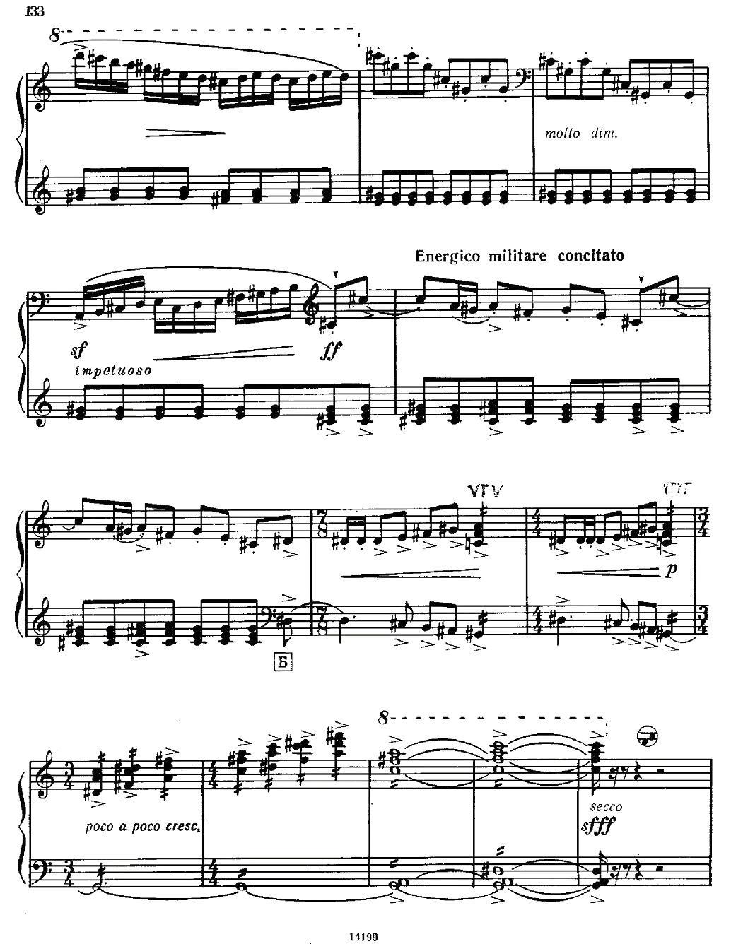 佐罗塔耶夫 - 奏鸣曲二号手风琴曲谱（图4）