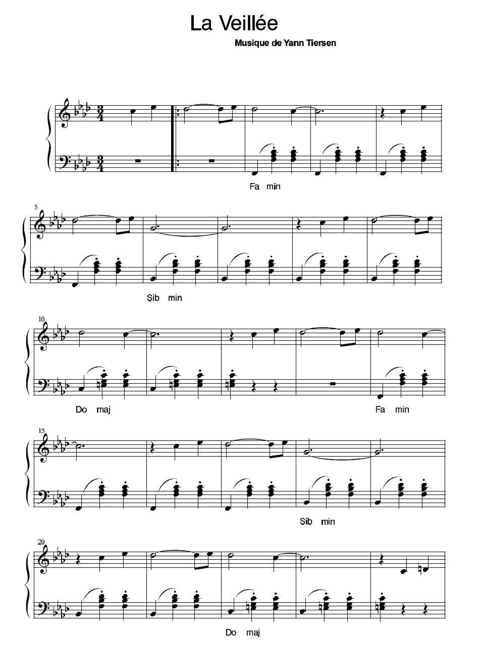 La Veillee手风琴曲谱（图1）