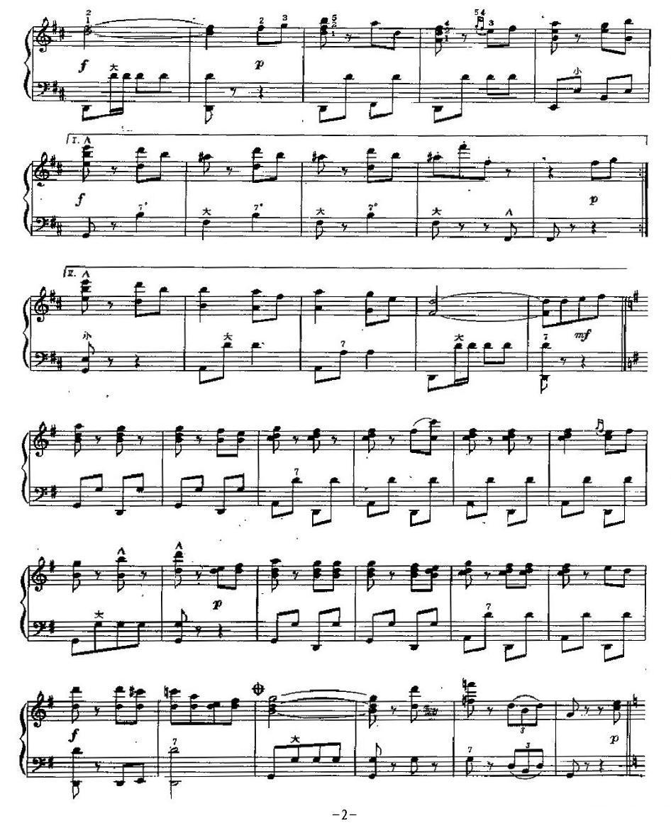 快速波尔卡手风琴曲谱（图2）