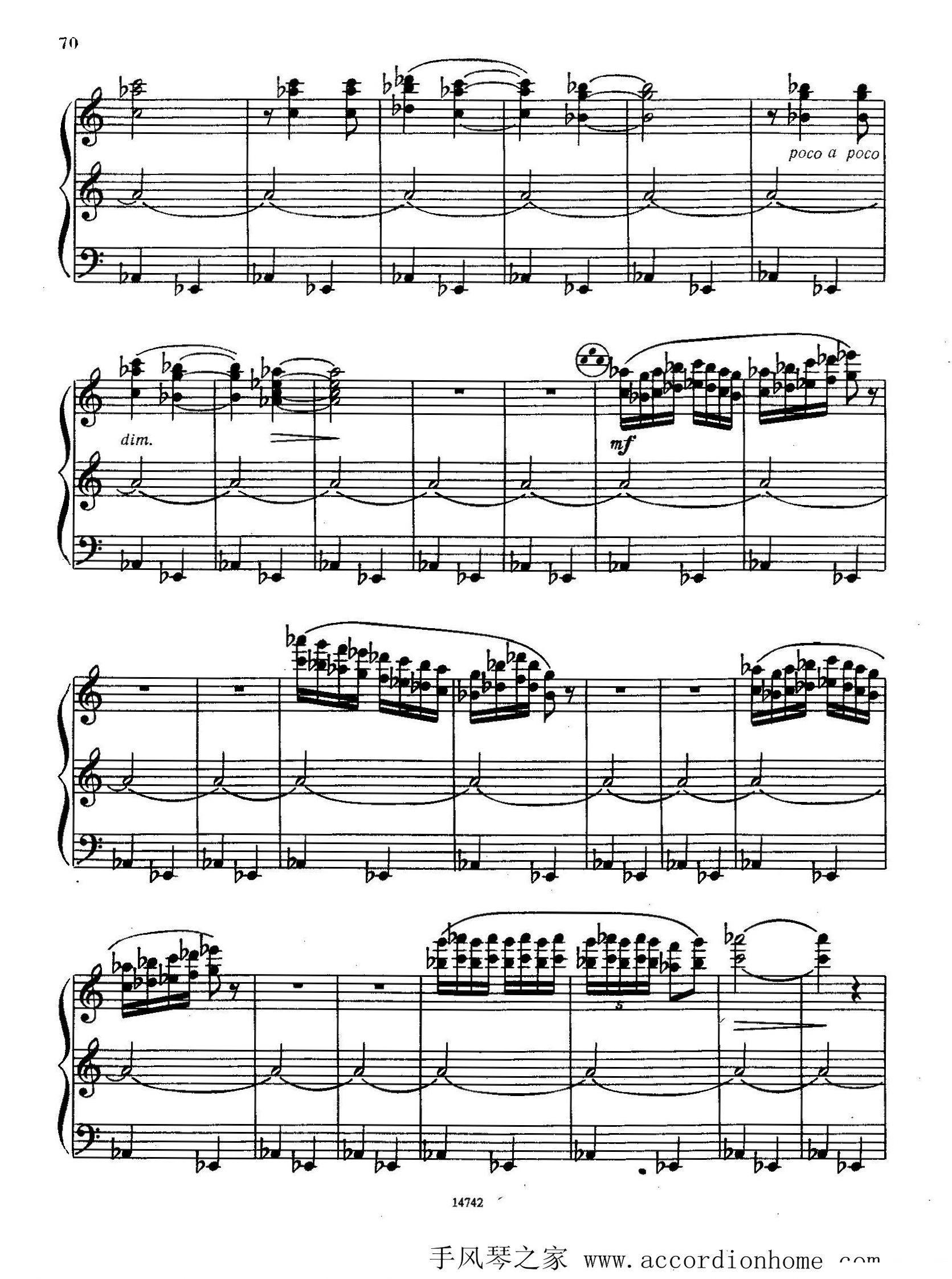 佐罗塔耶夫-六首儿童组曲之六手风琴曲谱（图5）