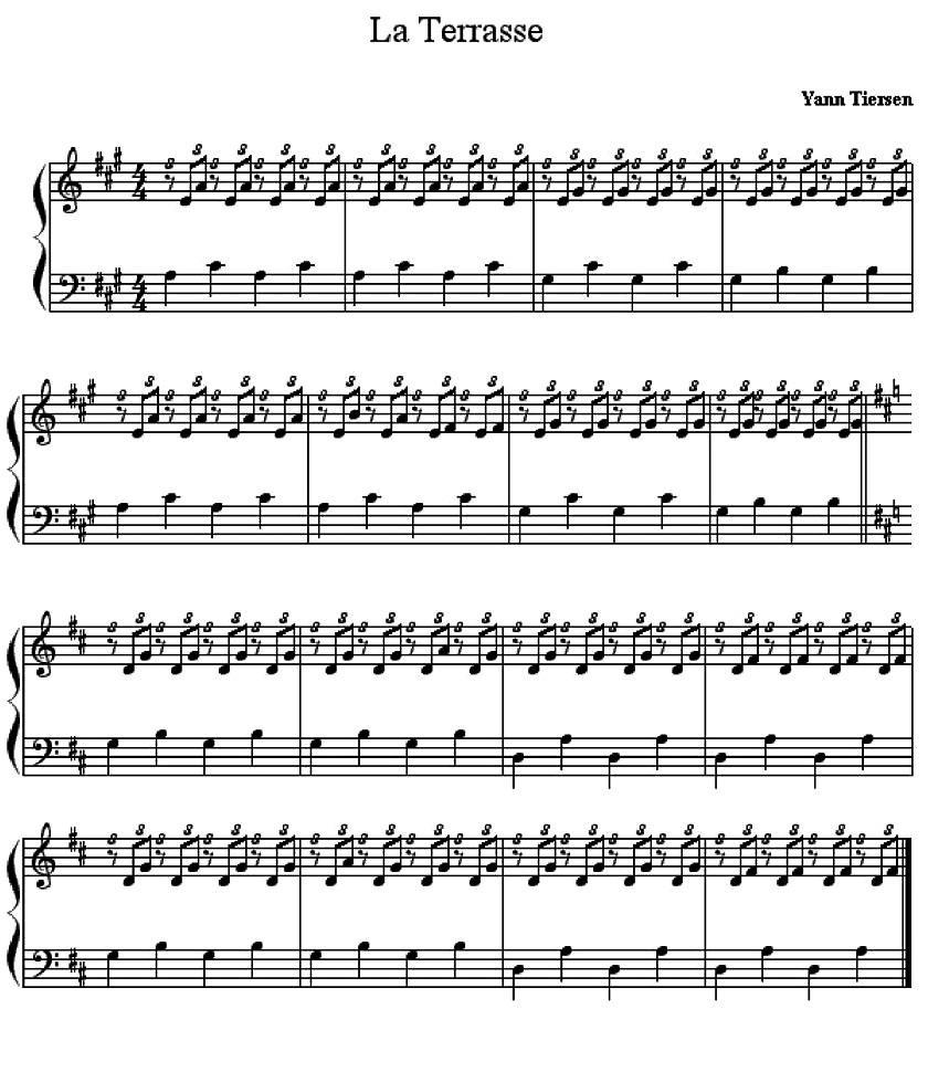 La Terrasse手风琴曲谱（图1）