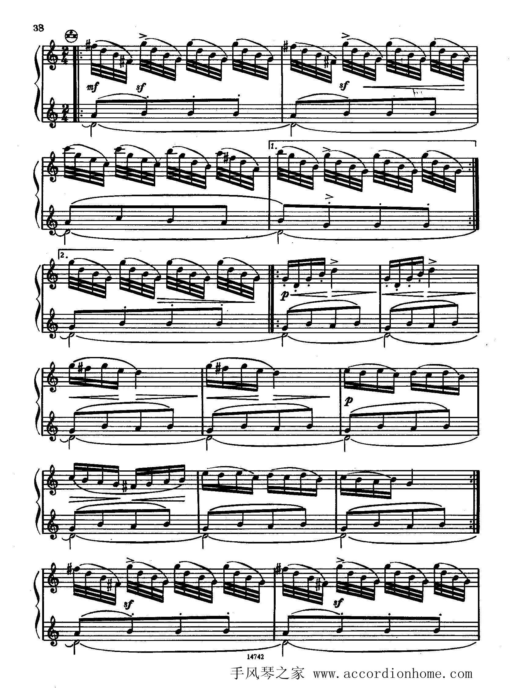 佐罗塔耶夫-六首儿童组曲之三手风琴曲谱（图2）