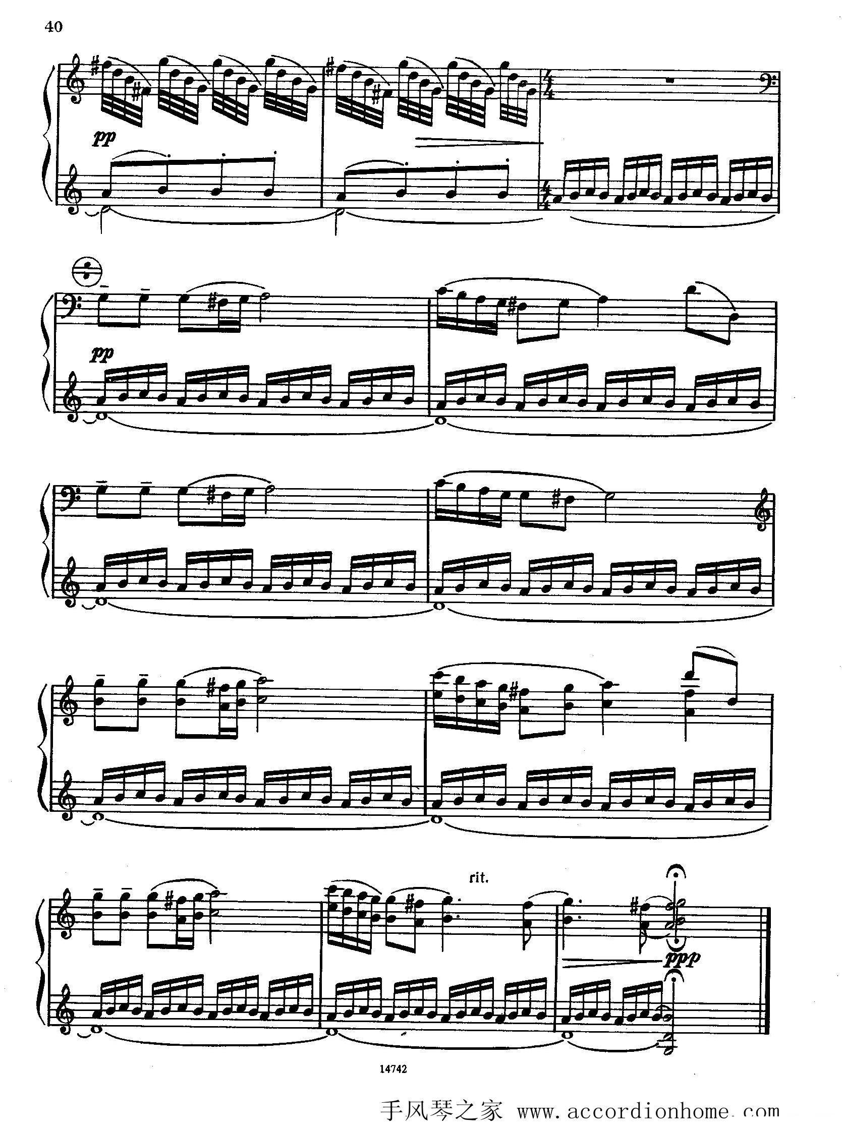 佐罗塔耶夫-六首儿童组曲之三手风琴曲谱（图4）