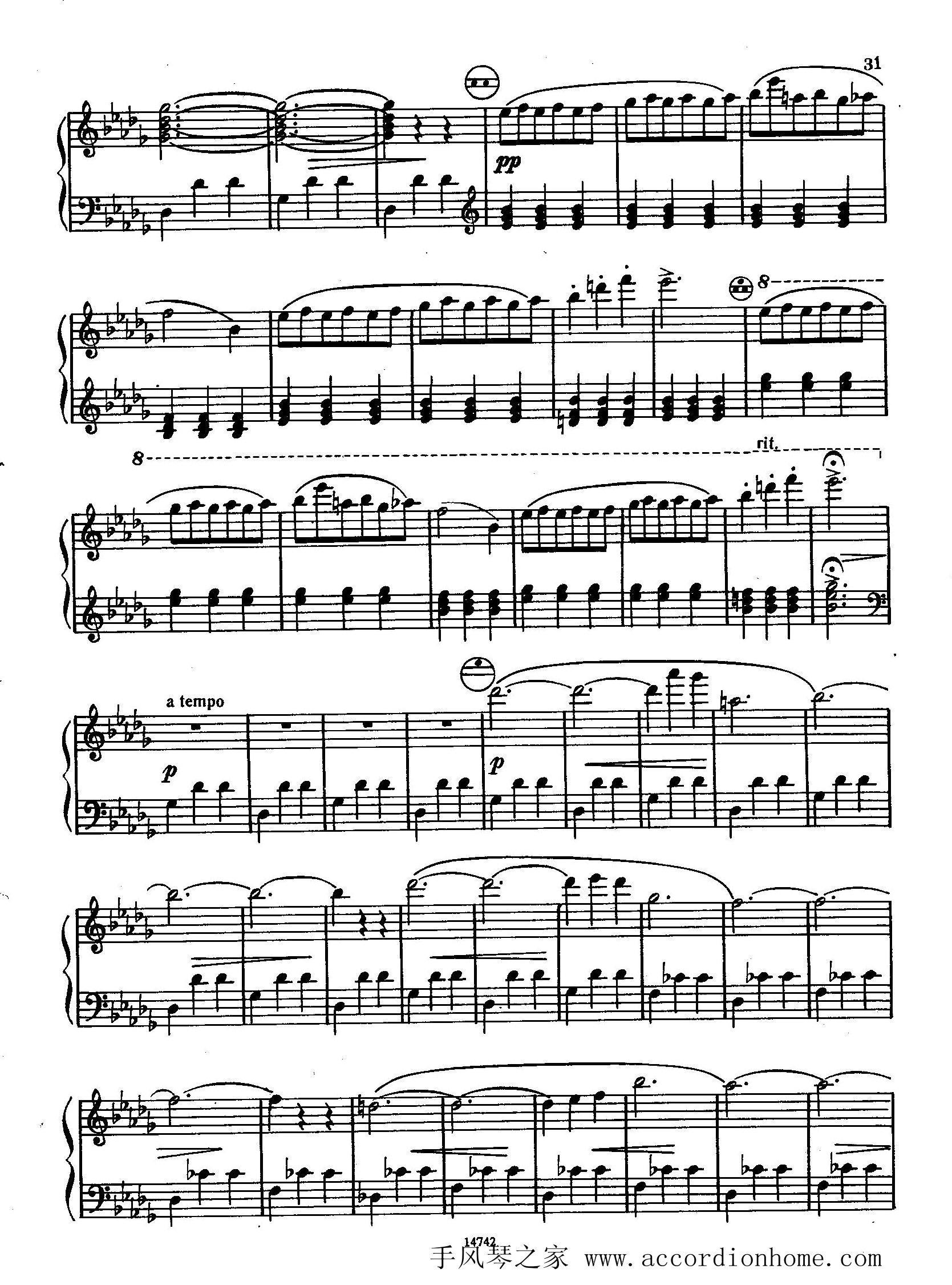 佐罗塔耶夫-六首儿童组曲之二手风琴曲谱（图13）