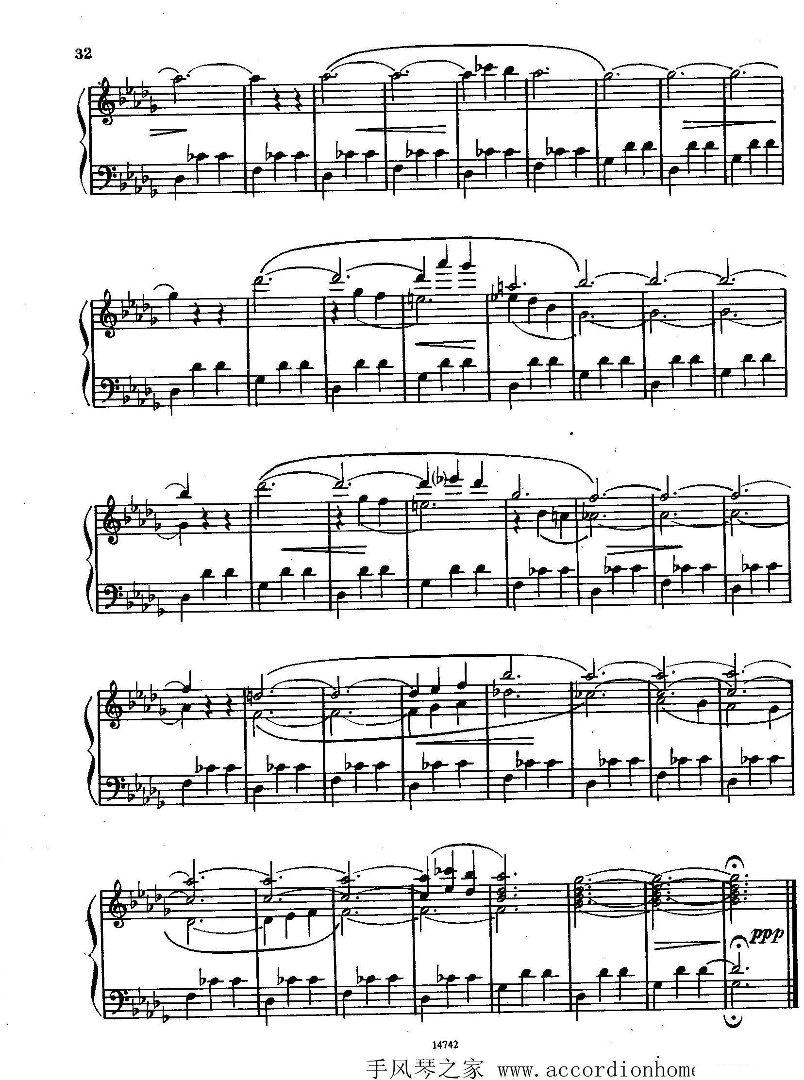佐罗塔耶夫-六首儿童组曲之二手风琴曲谱（图14）