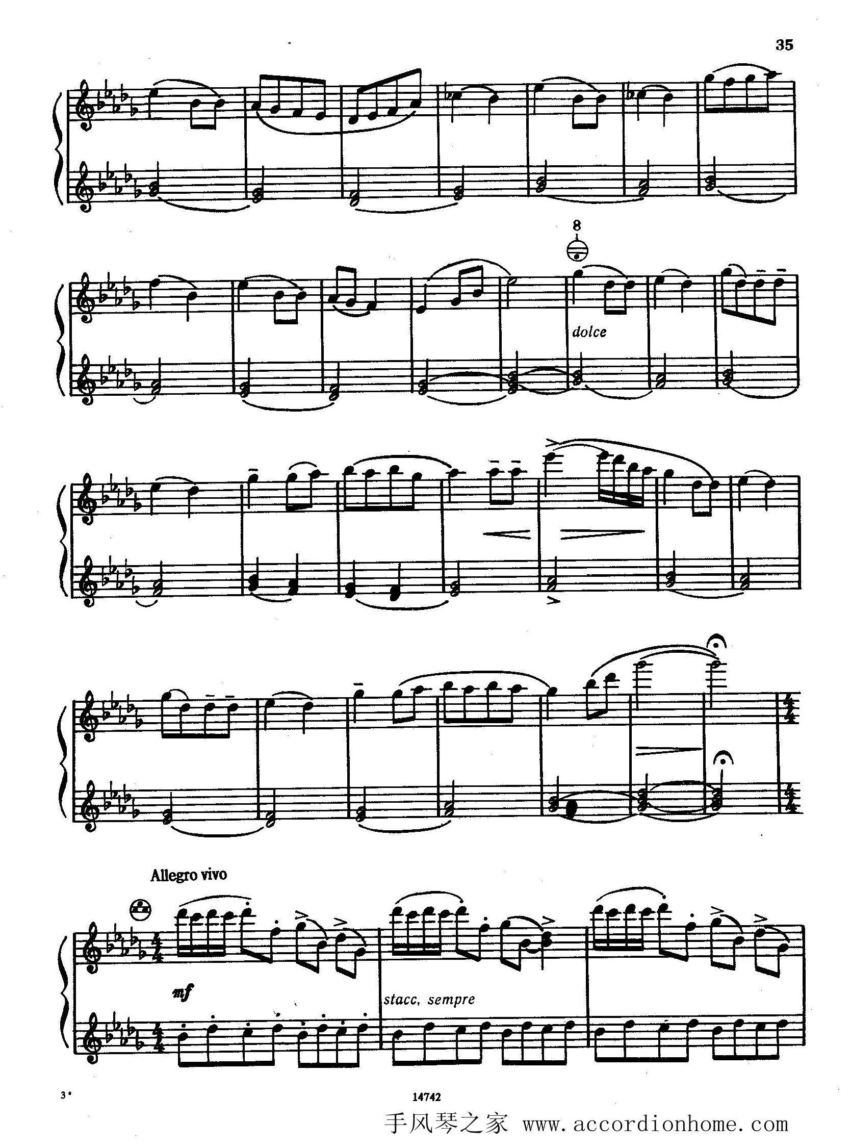 佐罗塔耶夫-六首儿童组曲之二手风琴曲谱（图17）