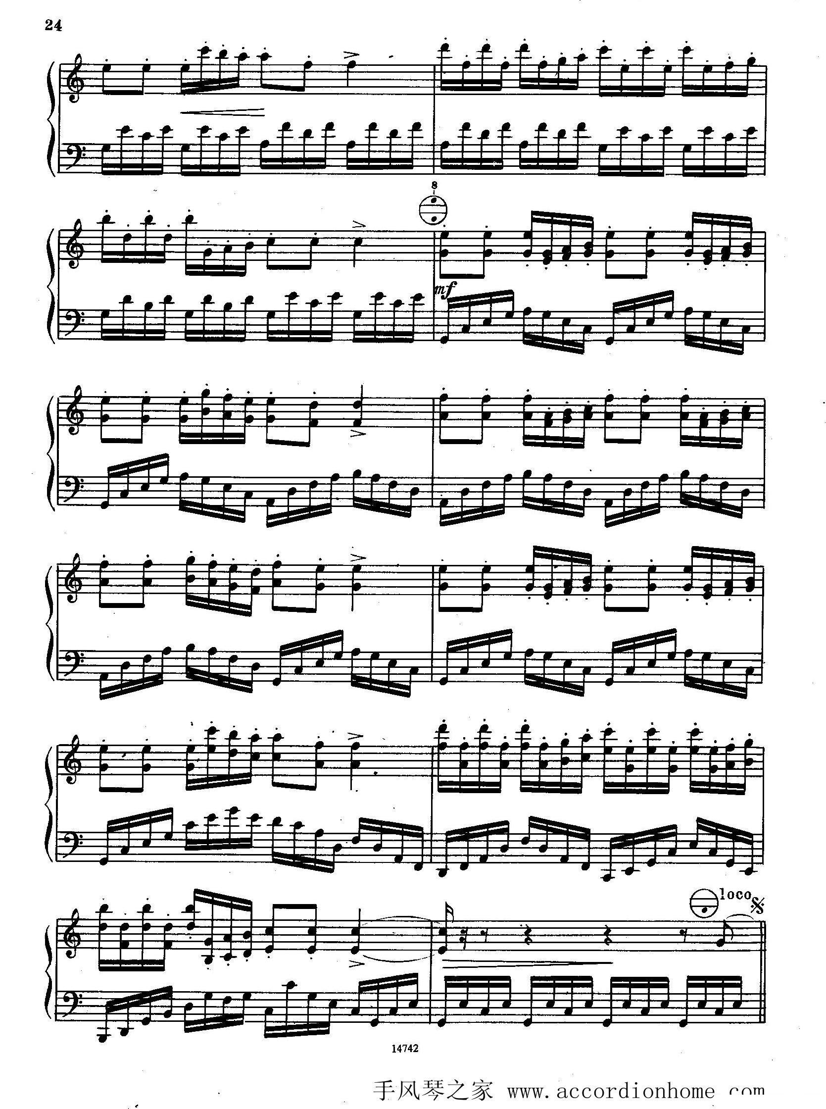 佐罗塔耶夫-六首儿童组曲之二手风琴曲谱（图6）