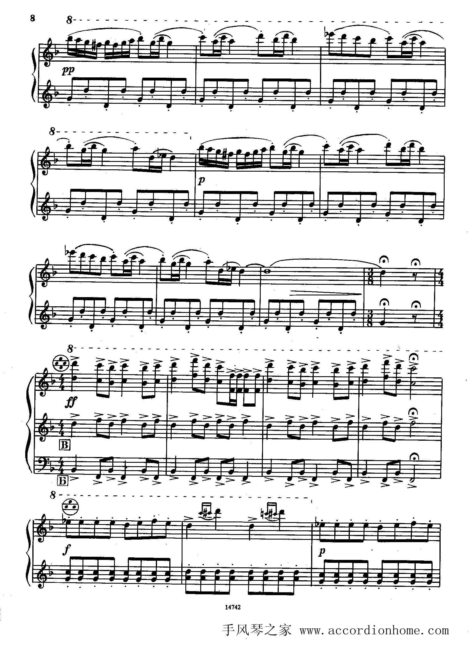 佐罗塔耶夫-六首儿童组曲之一手风琴曲谱（图3）