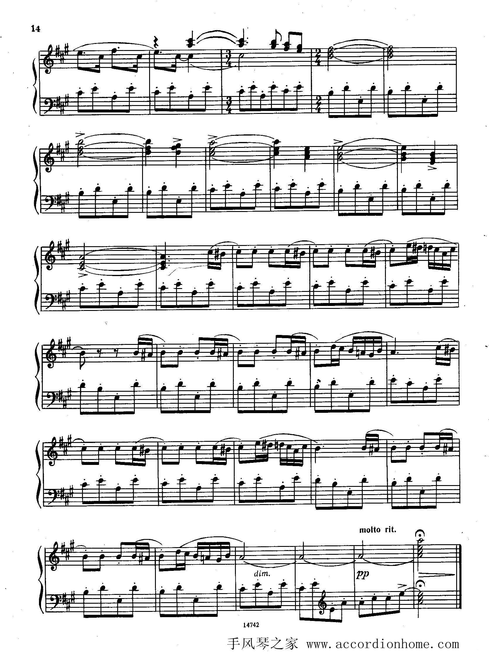 佐罗塔耶夫-六首儿童组曲之一手风琴曲谱（图9）
