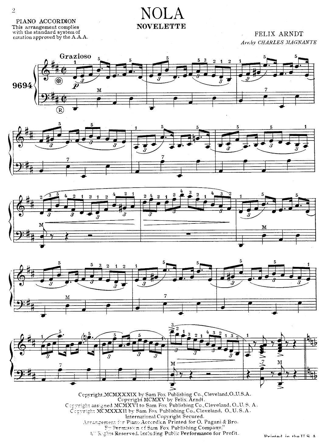Nola手风琴曲谱（图1）