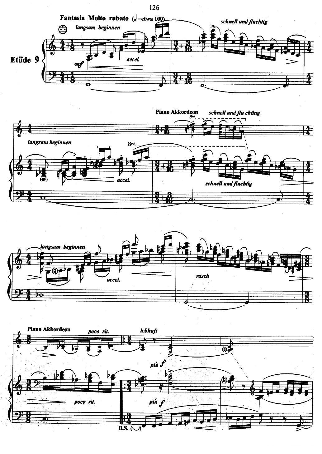 帕格尼尼主题音乐会练习曲（6—10）手风琴曲谱（图7）