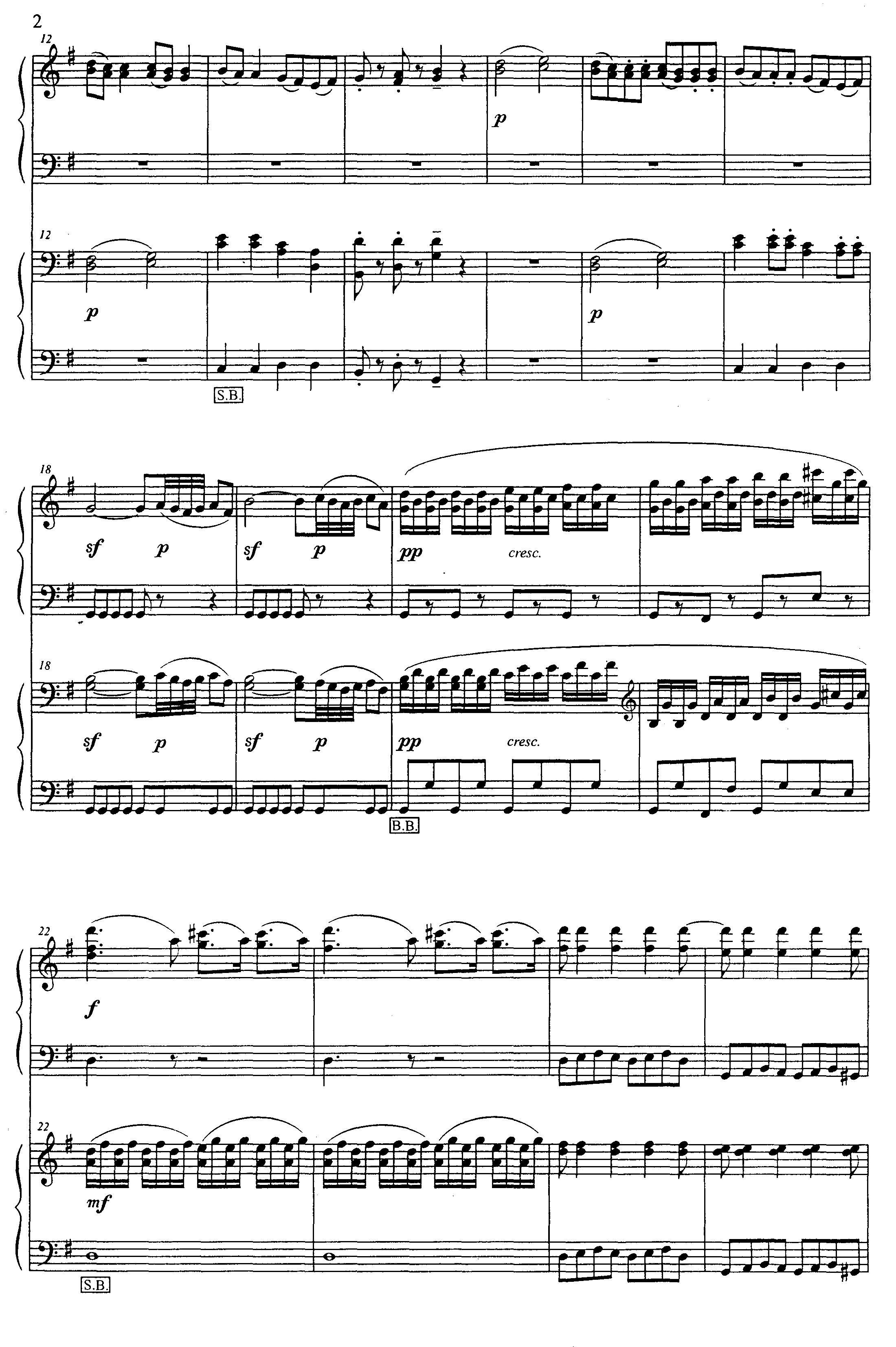 G大调弦乐小夜曲 第一乐章（二重奏）手风琴曲谱（图2）