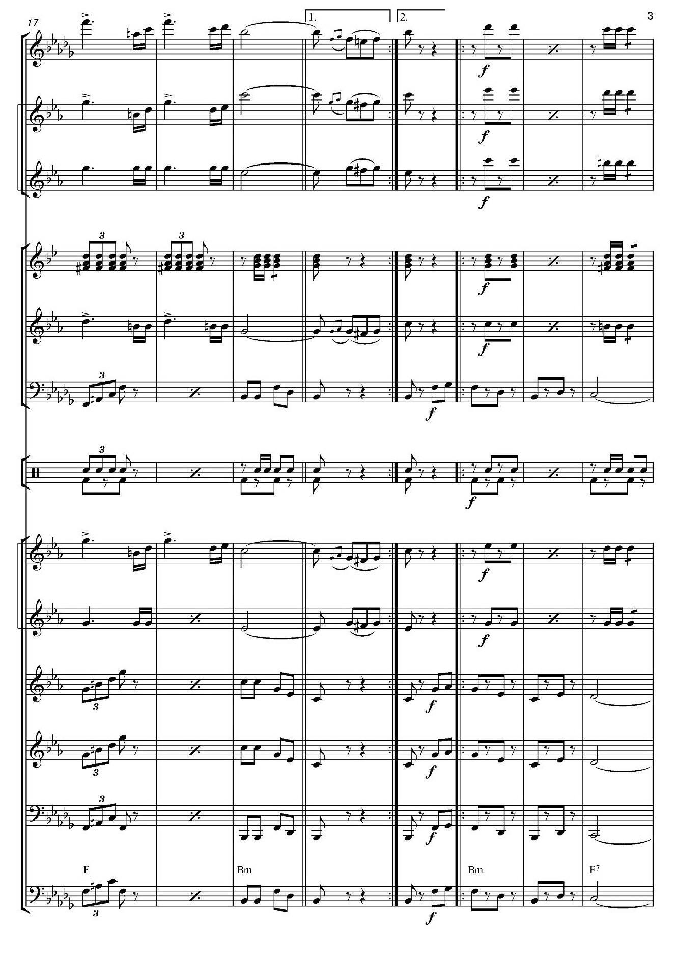 俄罗斯进行曲（marche-834）（合奏、俄罗斯原版谱）手风琴曲谱（图3）