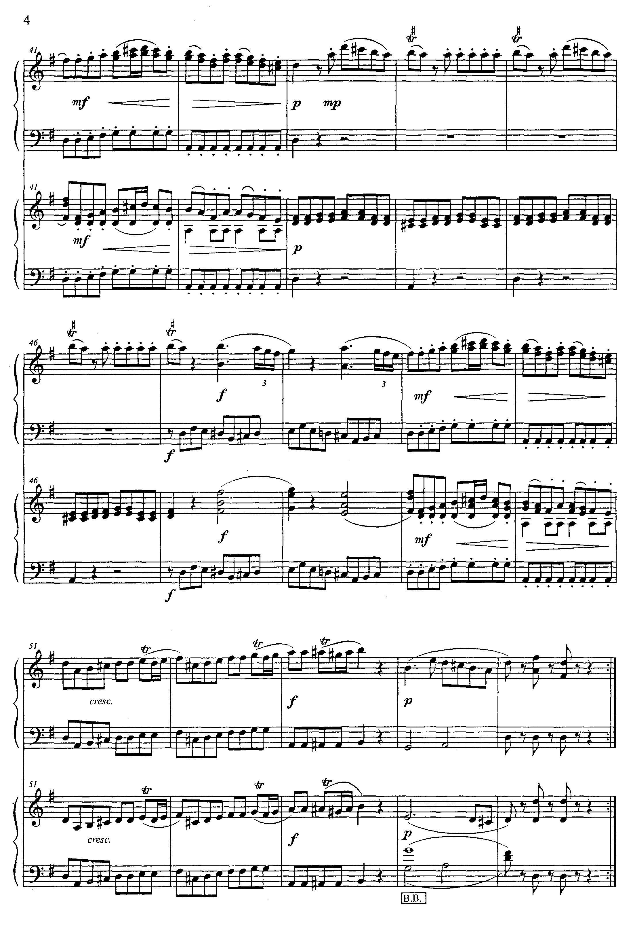 G大调弦乐小夜曲 第一乐章（二重奏）手风琴曲谱（图4）