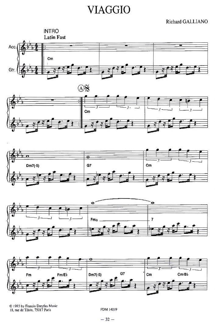 VIAGGIO手风琴曲谱（图1）