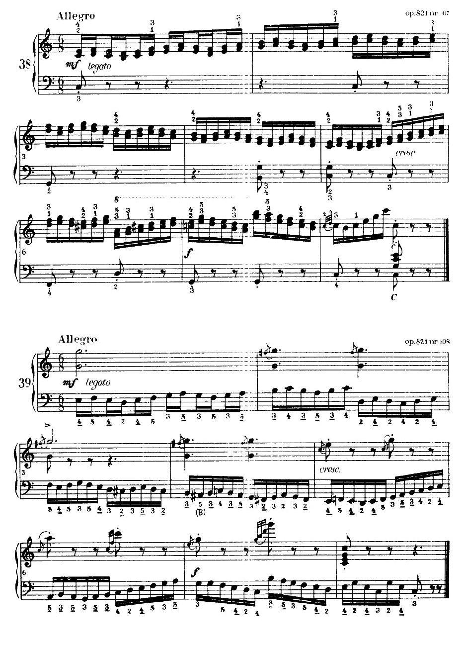 《车尔尼手风琴练习曲集》（第Ⅰ册）（37—44）手风琴曲谱（图2）